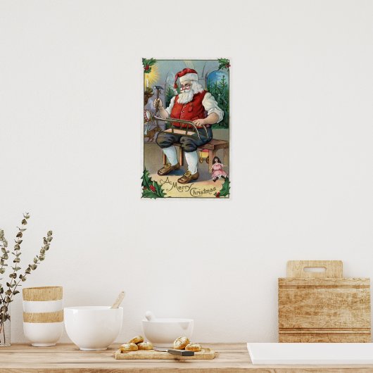 Weihnachts-GrußWeihnachtsgeschoßGebäude Poster (Küche)