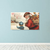 Weihnachts-GrußWeihnachtsgespräch mit Junge Leinwanddruck (Insitu (Holzboden))