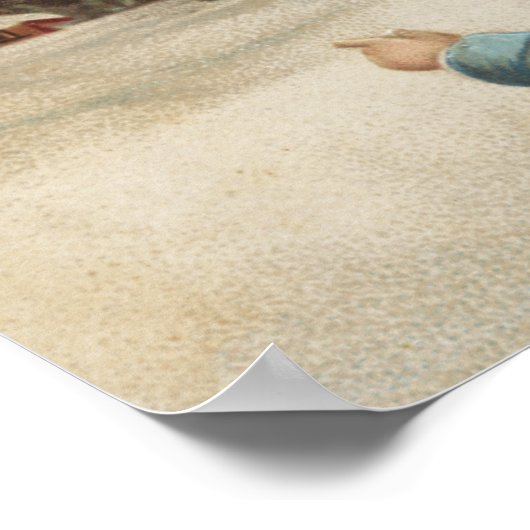 Weihnachts-GrußWeihnachtsgespräch mit Junge Poster (Ecke)