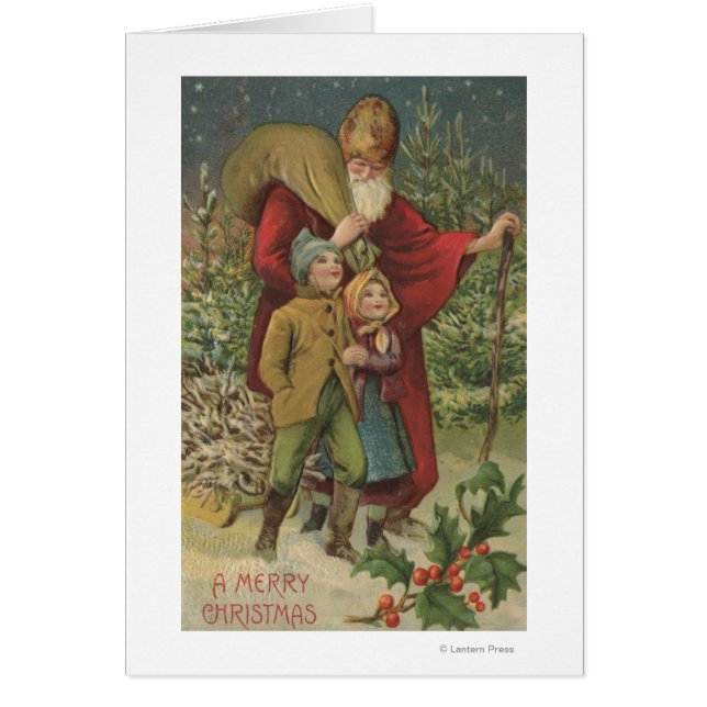 Weihnachts-GrußWeihnachtsspaziergang mit Kindern (Vorne)