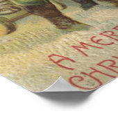 Weihnachts-GrußWeihnachtsspaziergang mit Kindern Poster (Ecke)