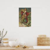 Weihnachts-GrußWeihnachtsspaziergang mit Kindern Poster (Küche)