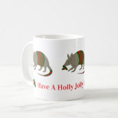 Weihnachts-Gürteltier-Tasse Kaffeetasse (Vorderseite Links)