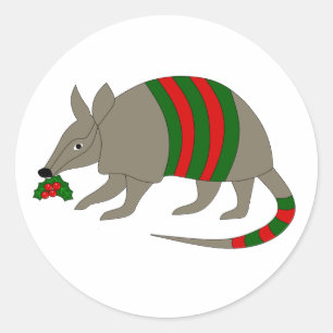 Weihnachts-Gürteltiere-Aufkleber Runder Aufkleber