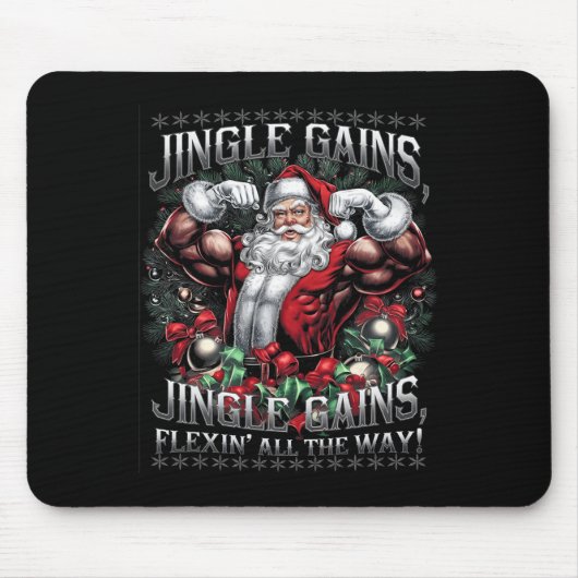 Weihnachts-Gym Workout Jingle erhält Flexin Al Mousepad (Vorne)