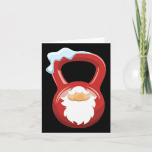 Weihnachts-Gymnastik-Workout Gnome Kettlebell-Weih Karte