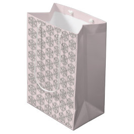 Weihnachts-Hahnentrittmuster Schneeflocken Rosa Bl Mittlere Geschenktüte