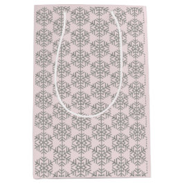 Weihnachts-Hahnentrittmuster Schneeflocken Rosa Bl Mittlere Geschenktüte