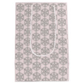 Weihnachts-Hahnentrittmuster Schneeflocken Rosa Bl Mittlere Geschenktüte (Rückseite)