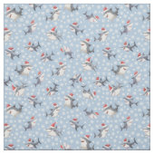 Weihnachts-Haie & Schneeflocken auf Hellblau Stoff (Muster)