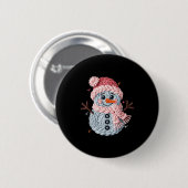 Weihnachts-Häkelfauxgarn gehäkelt Schneemann Lusti Button (Vorne & Hinten)