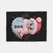 Weihnachts-Häkeln Falschgarn gehäkelt Schneemann L Fleecedecke (Vorderseite (Horizontal))