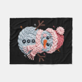 Weihnachts-Häkeln Falschgarn gehäkelt Schneemann L Fleecedecke (Vorderseite (Horizontal))