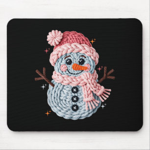 Weihnachts-Häkeln Faux-Yarn gehäkelt Schneemann Lu Mousepad