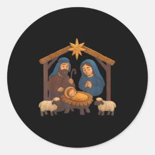 Weihnachts-Häkeln Jesus Weihnachten Faux Garn Nähe Runder Aufkleber
