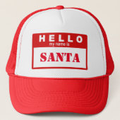 Weihnachts-Hallo Mein Name ist Santa Trucker Hat Truckerkappe (Vorderseite)