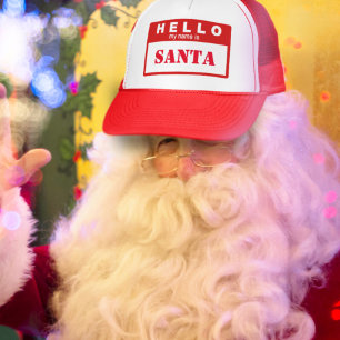 Weihnachts-Hallo Mein Name ist Santa Trucker Hat Truckerkappe