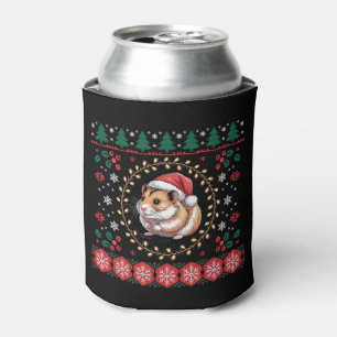 Weihnachts Hamster Santa Hut hässlicher Pullover X Dosenkühler