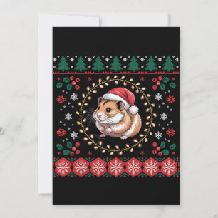Weihnachts-Hamster-Weihnachtsmannmütze-hässlicher  Einladung