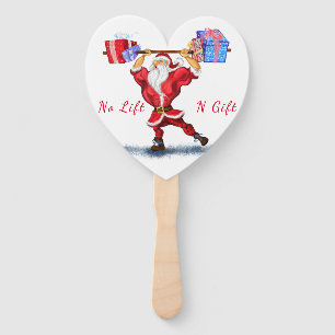 Weihnachts Hand Fan Bodybuilder Weihnachtsmann mit Fächer