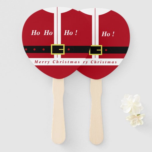 Weihnachts Hand Funny Funny Weihnachtsmann Design Fächer (Vorne und Hinten)