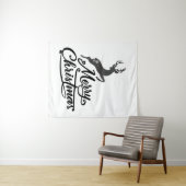 Weihnachts-Hand geschrieben, springen Hirsch und S Wandteppich (Beispiel (Horizontal))