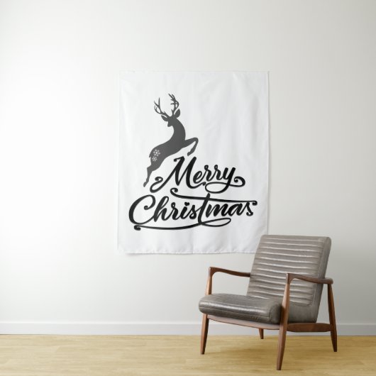 Weihnachts-Hand geschrieben, springen Hirsch und S Wandteppich (Beispiel)