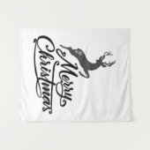 Weihnachts-Hand geschrieben, springen Hirsch und S Wandteppich (Vorderseite (Horizontal))