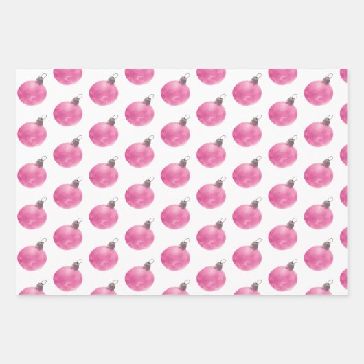 Weihnachts Hand Wasserfarbene Ornamente Schneefloc Geschenkpapier Set (Vorderseite 3)