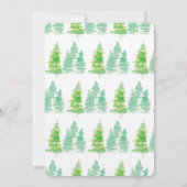 Weihnachts-Hand Wasserfarbene Pinienbäume Einladung (Rückseite)