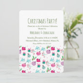 Weihnachts-Hand Wasserfarbene Weihnachtsschmuck Einladung (Stehend Vorderseite)