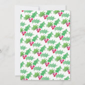 Weihnachts Hand Watercolor Holly Berry Wedding Einladung (Rückseite)