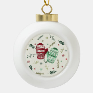 Weihnachts-Handschuh-Anhänger Keramik Kugel-Ornament