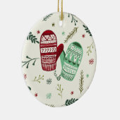 Weihnachts-Handschuh-Christbaumschmuck Keramik Ornament (Rechts)