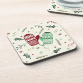 Weihnachts-Handschuh-Getränkuntersetzer Getränkeuntersetzer (Linke Seite)
