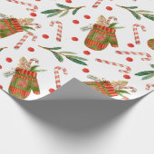 Weihnachts-Handschuhe Geschenkpapier (Ecke)