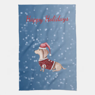 Weihnachts-Handtuch Dachshund Küchentuch