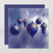 Weihnachts hängen Blue Baubles Flat Card (Vorne/Hinten)