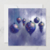 Weihnachts hängen Blue Baubles Flat Card (Vorderseite)