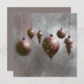 Weihnachts hängen Kupfer silber Baubles Flachkarte (Vorne/Hinten)