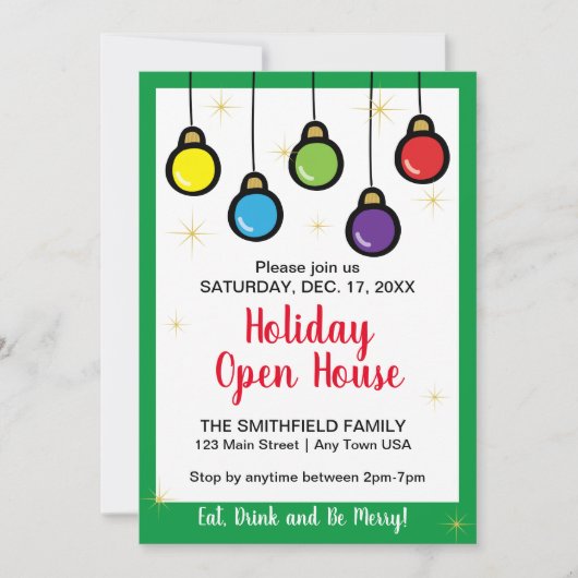 Weihnachts-Hangschmuck Open House Einladung (Vorderseite)