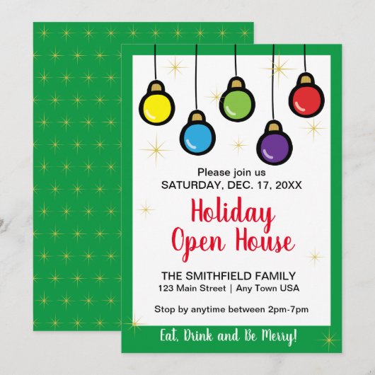 Weihnachts-Hangschmuck Open House Einladung (Vorne/Hinten)