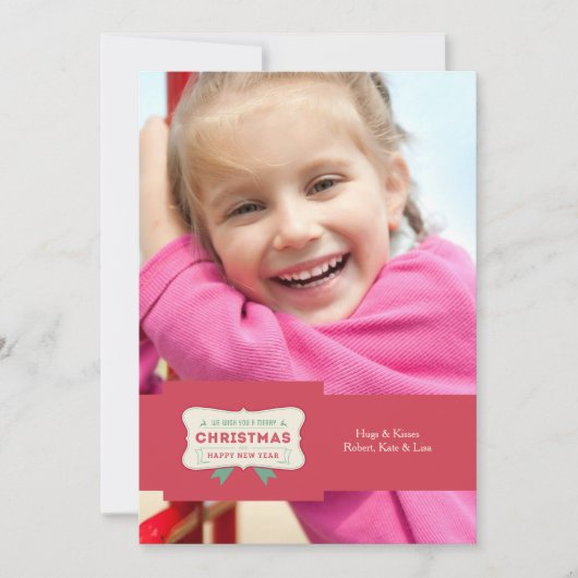 Weihnachts-Happy-Holiday-Fotokarte Feiertagskarte (Vorderseite)