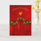 Weihnachts-Happy Holidays Garland Kerzen Rot Karte (Gelbe Blume)