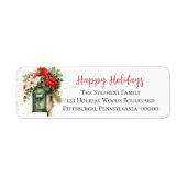 Weihnachts-Happy Holidays Mailbox Floral Monogram (Vorne)