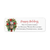 Weihnachts-Happy Holidays Mailbox Floral Monogram (Vorne)