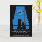 Weihnachts-Happy Holidays Tochter Hunde Katze Nied Karte (Gelbe Blume)