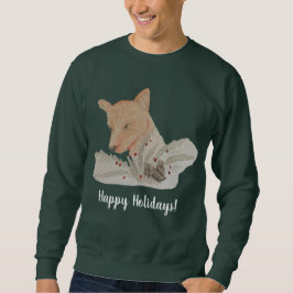 Weihnachts-Happy Holidays Watercolor Fox Sweatshirt