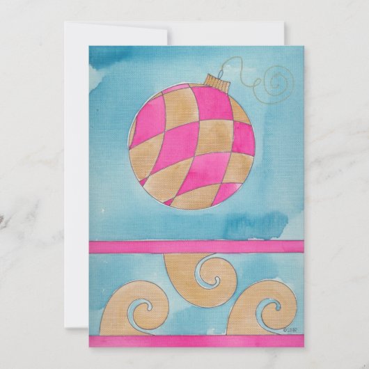 Weihnachts-Harlequin-Ornament - Flache Weihnachtsk Ankündigung (Vorderseite)