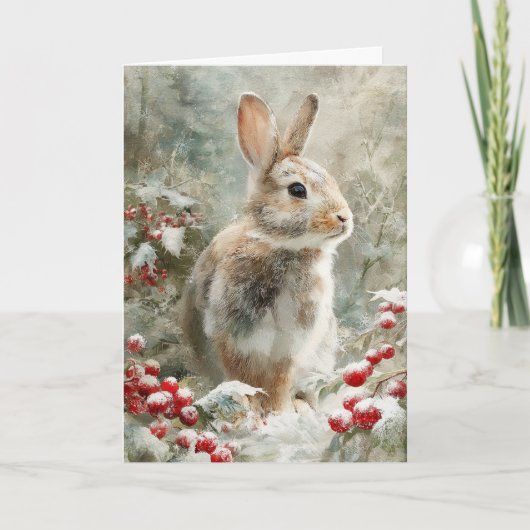 Weihnachts-Hase Feiertagskarte (Vorderseite)